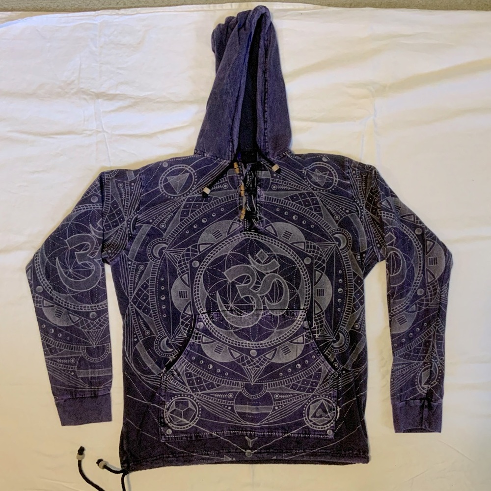 Ark Imports Tie-Dyed Printed Om Hoodie